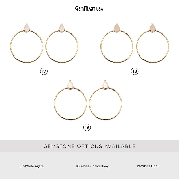 Earrings GemmartUSA Drop Faceted Gemstone 56x45mm Gold Plated Hoop Chandelier Connector 1pair Earrings GemmartUSA Drop Faceted Gemstone 56x45mm Gold Plated Hoop Chandelier Connector 1pair