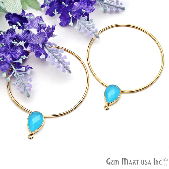 Earrings GemmartUSA Drop Faceted Gemstone 56x45mm Gold Plated Hoop Chandelier Connector 1pair Earrings GemmartUSA Drop Faceted Gemstone 56x45mm Gold Plated Hoop Chandelier Connector 1pair