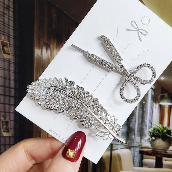 Earrings SWEET T 52 Luxury Crystal Hair PinClip Sets for Women and Girls 1 to 3 Pieces in Gold or Silver