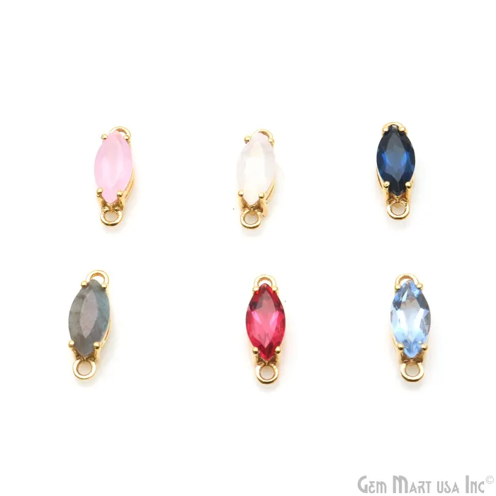 Faceted Marquise 5x10mm Prong Gold Plated Double Bail Connector GemMartUSA PreStyled Sets Faceted Marquise 5x10mm Prong Gold Plated Double Bail Connector GemMartUSA PreStyled Sets