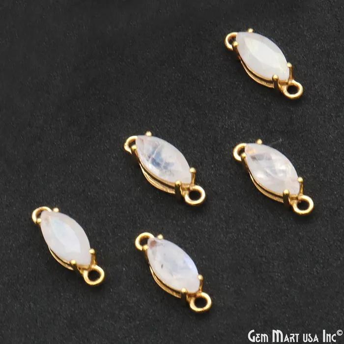 Faceted Marquise 5x10mm Prong Gold Plated Double Bail Connector GemMartUSA PreStyled Sets Faceted Marquise 5x10mm Prong Gold Plated Double Bail Connector GemMartUSA PreStyled Sets