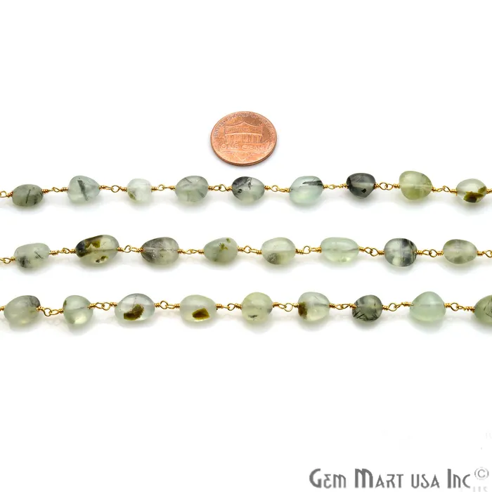Fluorite Tumble Beads 10x6mm Gold Plated Wire Wrapped Rosary Chain GemmartUSA PreStyled Sets Fluorite Tumble Beads 10x6mm Gold Plated Wire Wrapped Rosary Chain GemmartUSA PreStyled Sets