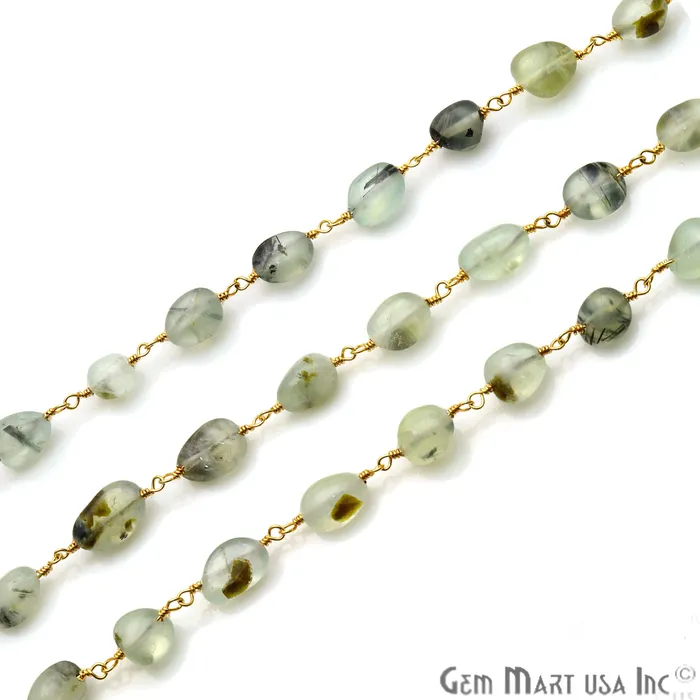 Fluorite Tumble Beads 10x6mm Gold Plated Wire Wrapped Rosary Chain GemmartUSA PreStyled Sets Fluorite Tumble Beads 10x6mm Gold Plated Wire Wrapped Rosary Chain GemmartUSA PreStyled Sets