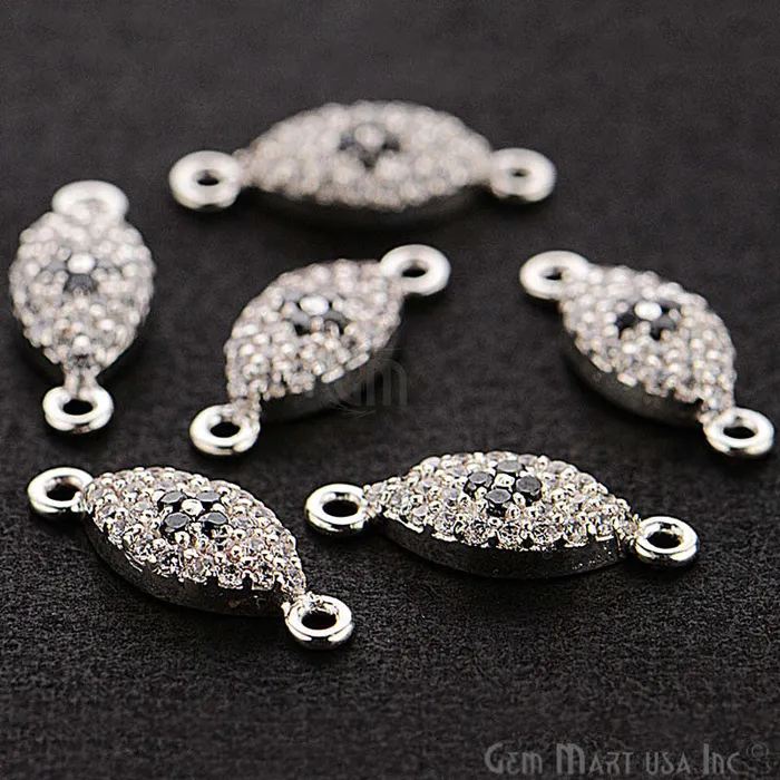 GemmartUSA Bracelets Cubic Zircon Pave Marquise Silver Charm For Bracelet Pendants