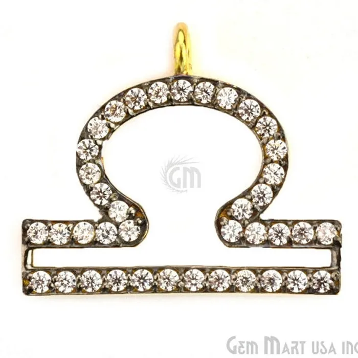 GemmartUSA Bracelets Libra CZ Pave Gold Vermeil Charm for Bracelet Pendants