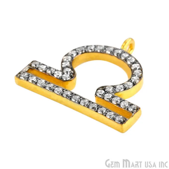 GemmartUSA Bracelets Libra CZ Pave Gold Vermeil Charm for Bracelet Pendants GemmartUSA Bracelets Libra CZ Pave Gold Vermeil Charm for Bracelet Pendants
