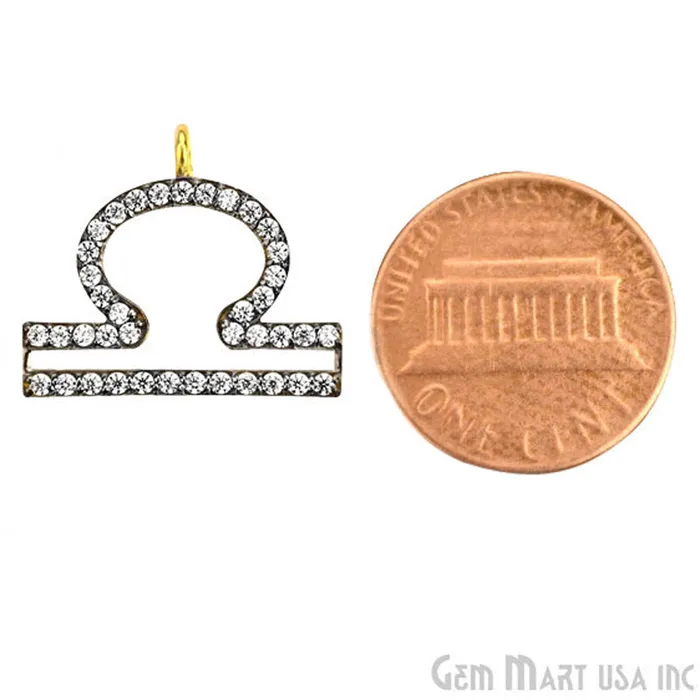 GemmartUSA Bracelets Libra CZ Pave Gold Vermeil Charm for Bracelet Pendants GemmartUSA Bracelets Libra CZ Pave Gold Vermeil Charm for Bracelet Pendants