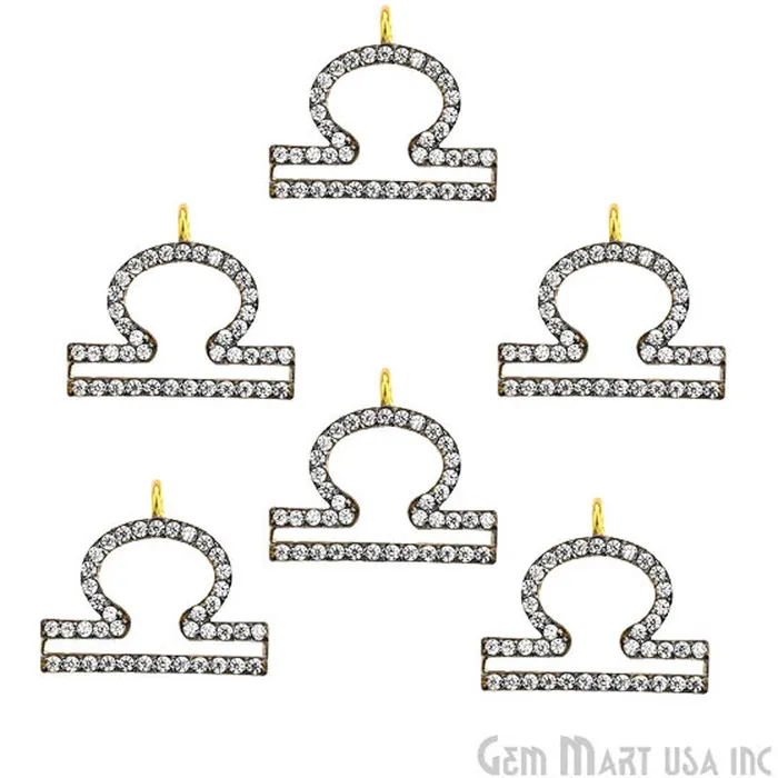 GemmartUSA Bracelets Libra CZ Pave Gold Vermeil Charm for Bracelet Pendants GemmartUSA Bracelets Libra CZ Pave Gold Vermeil Charm for Bracelet Pendants