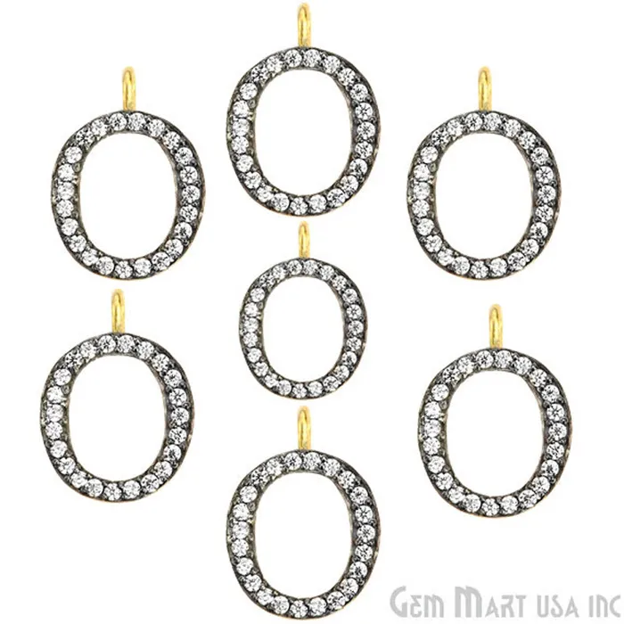 GemmartUSA Bracelets O Alphabet Charm CZ Pave Gold Vermeil Charm for Bracelet Pendants GemmartUSA Bracelets O Alphabet Charm CZ Pave Gold Vermeil Charm for Bracelet Pendants