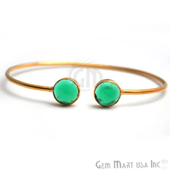 GemMartUSA Bracelets Round Shape 10mm Double Gemstone Adjustable Gold Plated Bangle Bracelet Choose Gemstone GemMartUSA Bracelets Round Shape 10mm Double Gemstone Adjustable Gold Plated Bangle Bracelet Choose Gemstone
