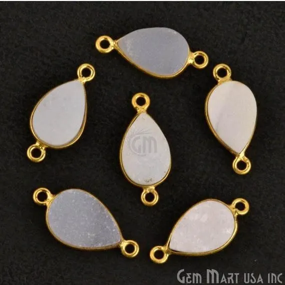 GemMartUSA Color Druzy 8x12mm Pears Bezel Gold Plated Double Bail Gemstone Connector PreStyled Sets GemMartUSA Color Druzy 8x12mm Pears Bezel Gold Plated Double Bail Gemstone Connector PreStyled Sets