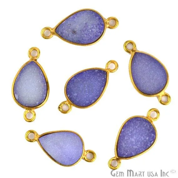 GemMartUSA Color Druzy 8x12mm Pears Bezel Gold Plated Double Bail Gemstone Connector PreStyled Sets GemMartUSA Color Druzy 8x12mm Pears Bezel Gold Plated Double Bail Gemstone Connector PreStyled Sets