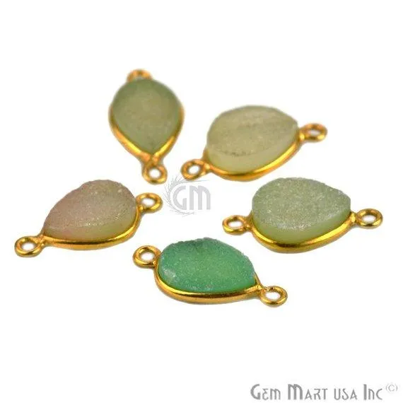 GemMartUSA Color Druzy 8x12mm Pears Bezel Gold Plated Double Bail Gemstone Connector PreStyled Sets GemMartUSA Color Druzy 8x12mm Pears Bezel Gold Plated Double Bail Gemstone Connector PreStyled Sets