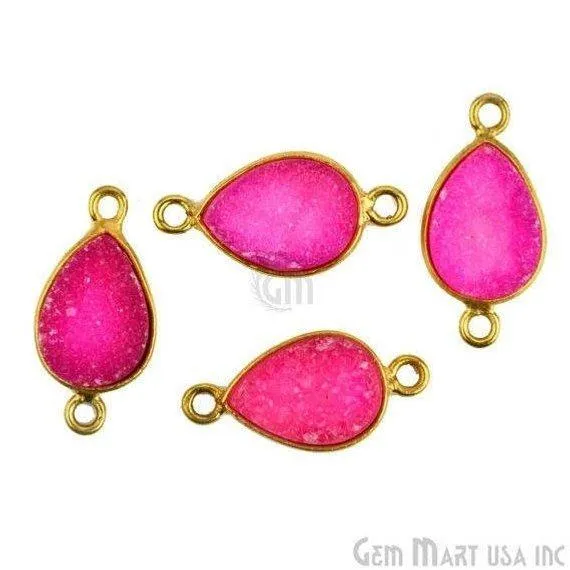 GemMartUSA Color Druzy 8x12mm Pears Bezel Gold Plated Double Bail Gemstone Connector PreStyled Sets GemMartUSA Color Druzy 8x12mm Pears Bezel Gold Plated Double Bail Gemstone Connector PreStyled Sets
