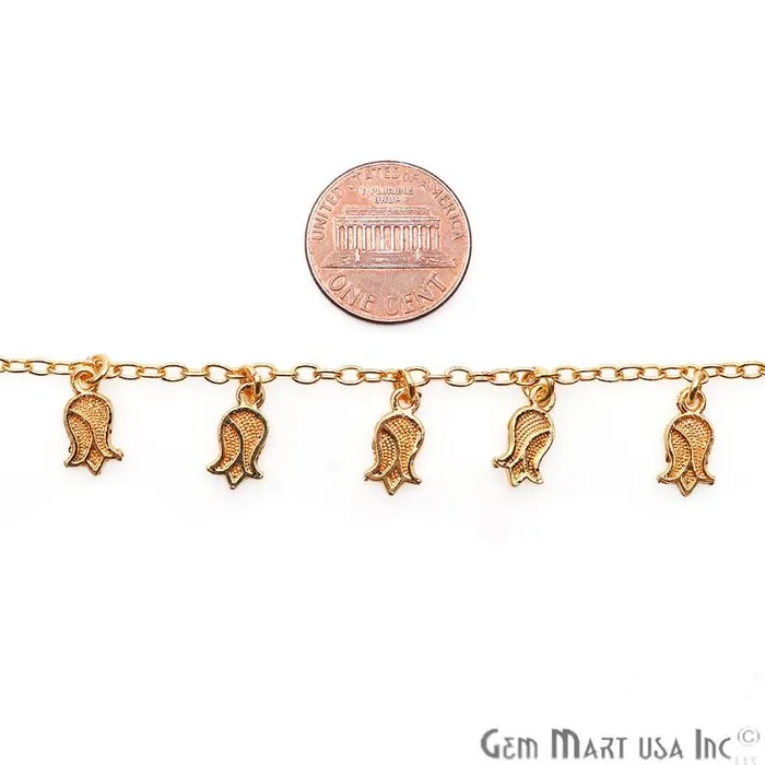 GemMartUSA Lotus Finding Gold Plated Soldered Station Rosary Chain PreStyled Sets