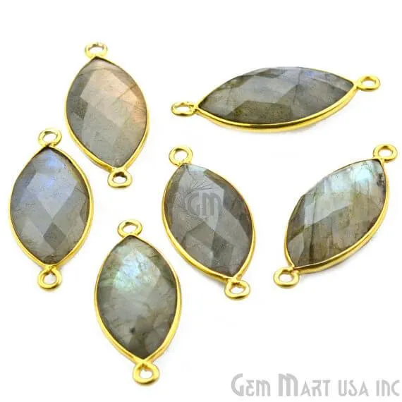 GemMartUSA Marquise 10x20mm Double Bail Gold Bezel Gemstone Connector PreStyled Sets GemMartUSA Marquise 10x20mm Double Bail Gold Bezel Gemstone Connector PreStyled Sets