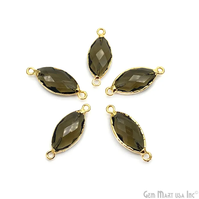 GemMartUSA Marquise 10x20mm Double Bail Gold Bezel Gemstone Connector PreStyled Sets GemMartUSA Marquise 10x20mm Double Bail Gold Bezel Gemstone Connector PreStyled Sets