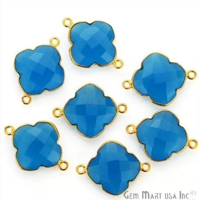 GemMartUSA PreStyled Sets Clover 24x20mm Gemstone Double Bail Gold Bezel Gemstone Connector GemMartUSA PreStyled Sets Clover 24x20mm Gemstone Double Bail Gold Bezel Gemstone Connector