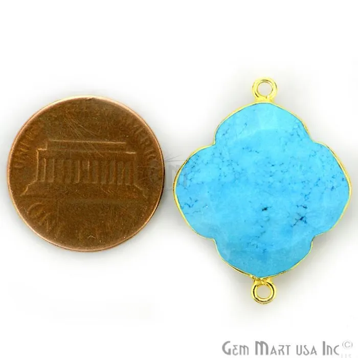 GemMartUSA PreStyled Sets Clover 24x20mm Gemstone Double Bail Gold Bezel Gemstone Connector GemMartUSA PreStyled Sets Clover 24x20mm Gemstone Double Bail Gold Bezel Gemstone Connector