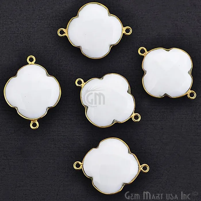 GemMartUSA PreStyled Sets Clover 24x20mm Gemstone Double Bail Gold Bezel Gemstone Connector GemMartUSA PreStyled Sets Clover 24x20mm Gemstone Double Bail Gold Bezel Gemstone Connector