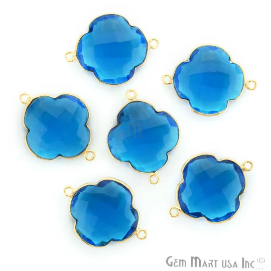 GemMartUSA PreStyled Sets Clover 24x20mm Gemstone Double Bail Gold Bezel Gemstone Connector GemMartUSA PreStyled Sets Clover 24x20mm Gemstone Double Bail Gold Bezel Gemstone Connector
