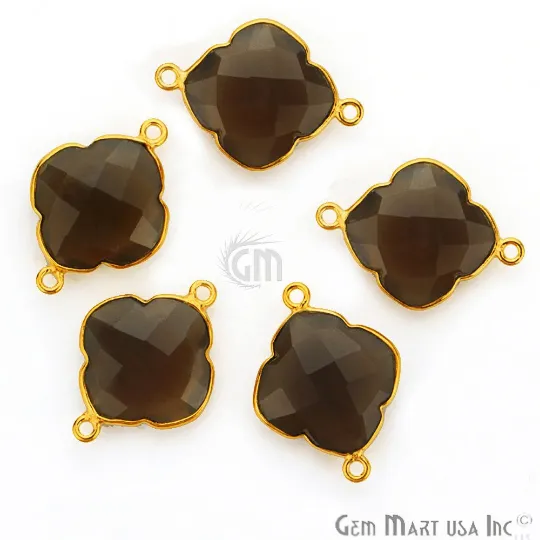 GemMartUSA PreStyled Sets Clover 24x20mm Gemstone Double Bail Gold Bezel Gemstone Connector GemMartUSA PreStyled Sets Clover 24x20mm Gemstone Double Bail Gold Bezel Gemstone Connector