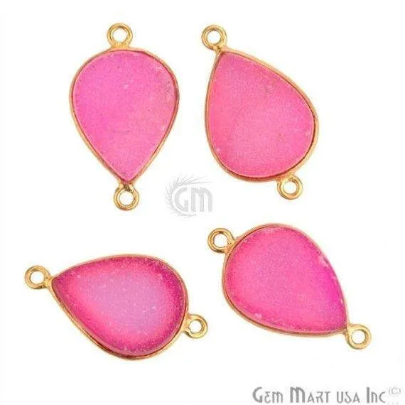 GemMartUSA PreStyled Sets Color Druzy Connector 12x16mm Pears Gold Plated Double Bail Gemstone Connector GemMartUSA PreStyled Sets Color Druzy Connector 12x16mm Pears Gold Plated Double Bail Gemstone Connector