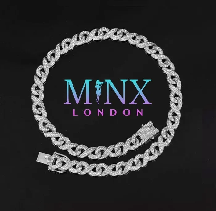 Infinity Link Chain Iced Out Chains Iced Out Necklace Mens Diamond Necklace Infinity Necklace Hip Hop Chain Mens Infinity Chain Minx London Necklaces
