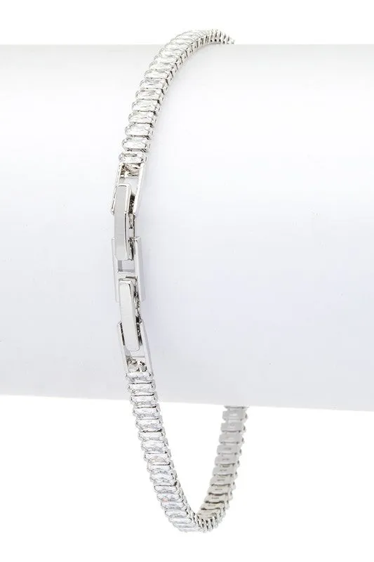 LA Jewelry Plaza Bracelets Dainty Baguette CZ Tennis Bracelet LA Jewelry Plaza Bracelets Dainty Baguette CZ Tennis Bracelet