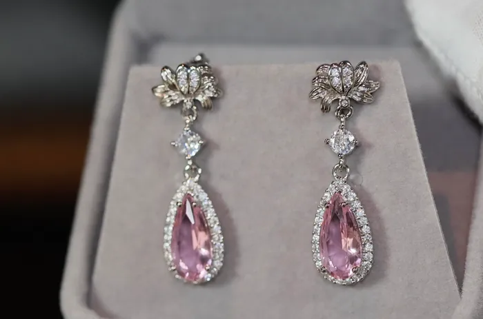 Lab Diamonds London Earrings Drop Earrings Pink Diamond Earrings Classy Diamond Earrings