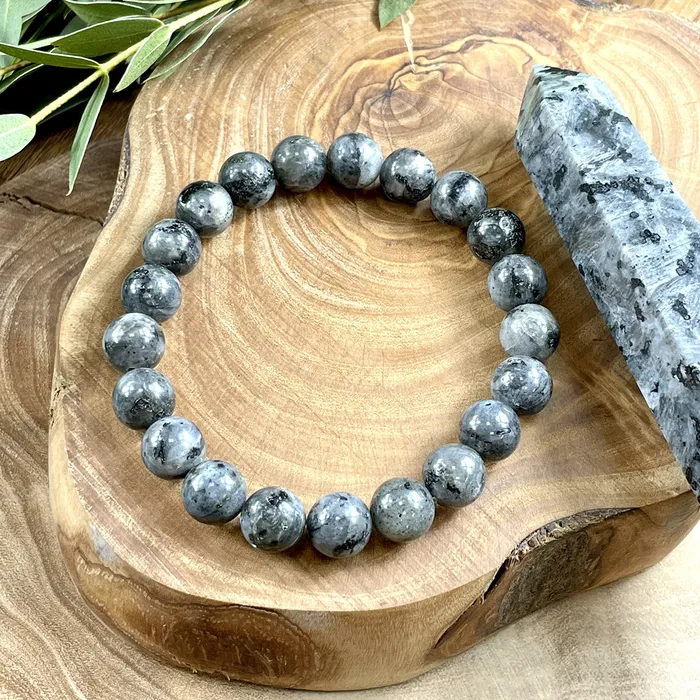 Lily Rose Jewelry Bracelets Labradorite Larvakite Power Protector Shaman Stone 10mm Stretch Bracelet