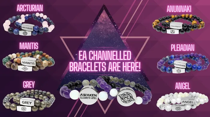 Lily Rose Jewelry Co Bracelets 8mm Elizabeth April Channeled Angel Sacred Geometry Limited Edition Cosmic Species Stretch Bracelet