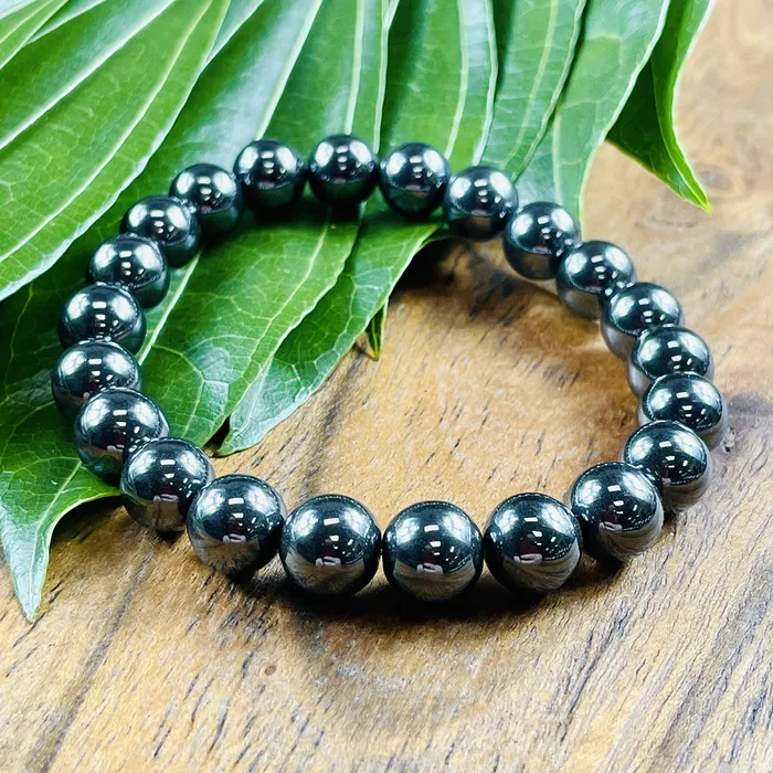Lily Rose Jewelry Hematite Inner Power Manifestation 10mm Stretch Bracelet Bracelets