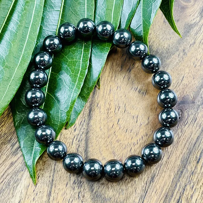 Lily Rose Jewelry Hematite Inner Power Manifestation 10mm Stretch Bracelet Bracelets