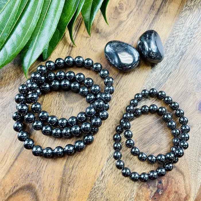 Lily Rose Jewelry Hematite Inner Power Manifestation 10mm Stretch Bracelet Bracelets
