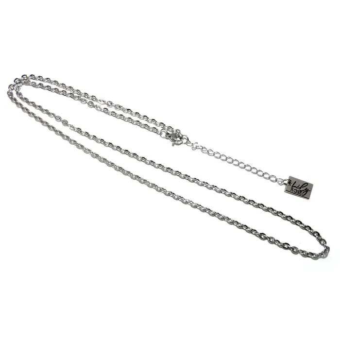 Lily Rose Jewelry Stainless Steel with White Gold Vermeil Link Cable Chain Bracelets