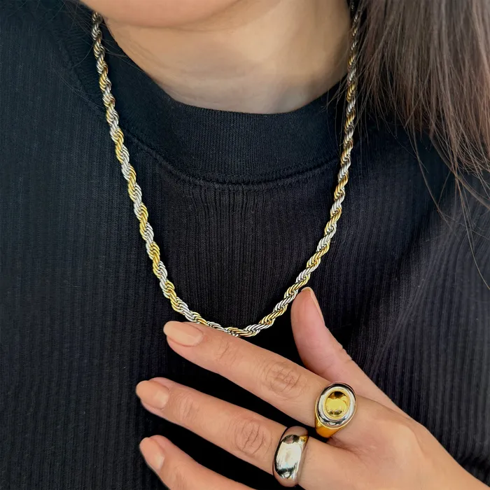 Mai Dsire RONNIE TWO TONED ROPE CHAIN NECKLACE Necklaces