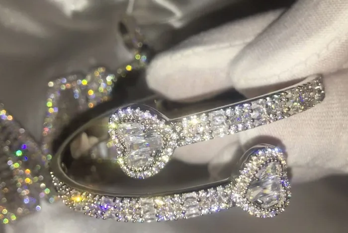 Minx London Bracelets Womens Bracelet Iced Out Bracelet Heart Bracelet Diamond Bracelet Baguette Bracelet Iced Out Bracelets Cuff Bracelet Bangle