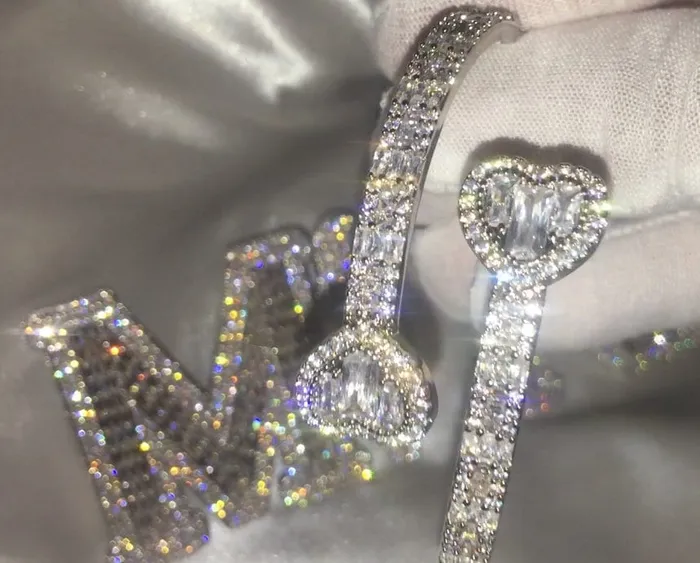 Minx London Bracelets Womens Bracelet Iced Out Bracelet Heart Bracelet Diamond Bracelet Baguette Bracelet Iced Out Bracelets Cuff Bracelet Bangle