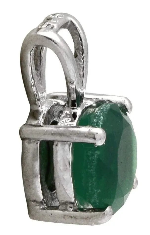 Necklaces 34 Green Onyx 925 Solid Sterling Silver Pendant Necklace With Chain YoTreasure