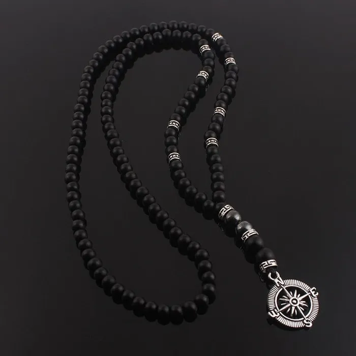 Necklaces My Zen Temple Black Matte Compass Necklace