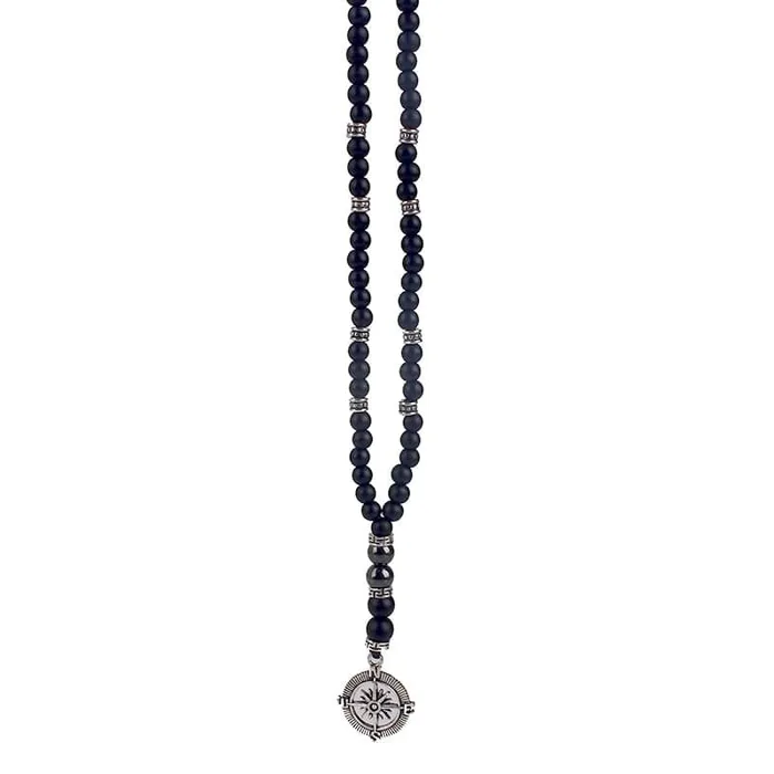 Necklaces My Zen Temple Black Matte Compass Necklace