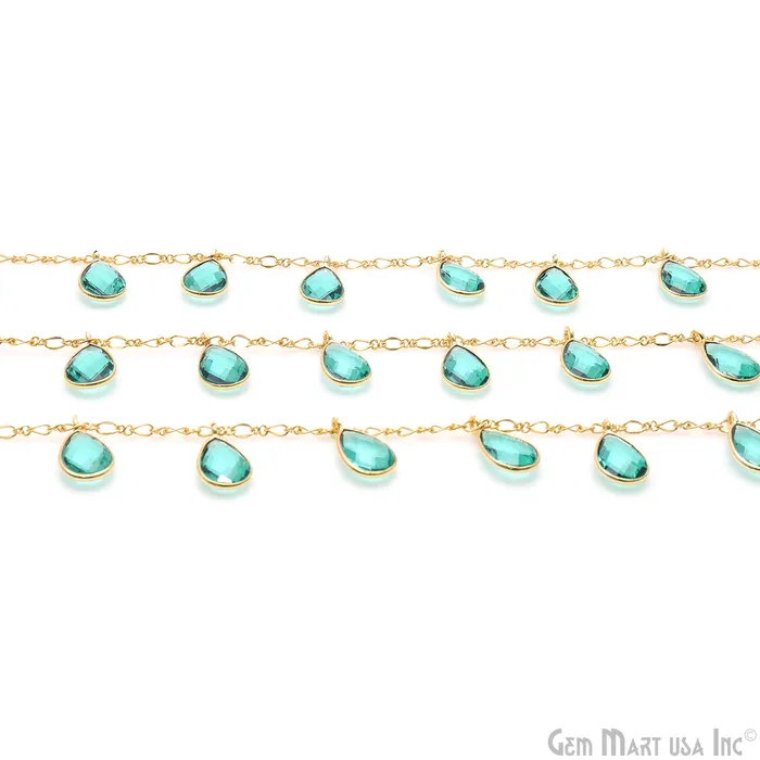 Paraiba Tourmaline Pears Gold Bezel Connector Dangle Rosary Chain GemMartUSA PreStyled Sets Paraiba Tourmaline Pears Gold Bezel Connector Dangle Rosary Chain GemMartUSA PreStyled Sets