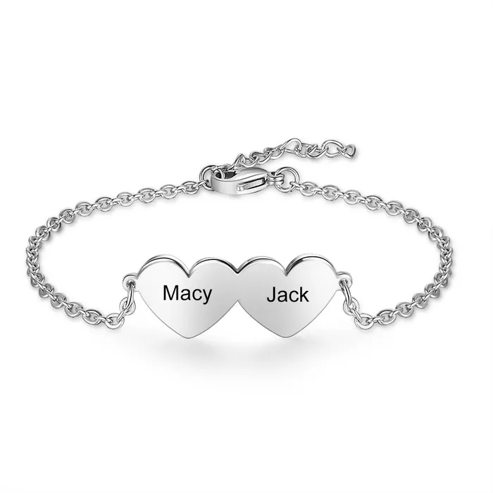 Personalized Jewel Bracelets Chain Of Love 2 Custom Name Sterling Silver Chain Bracelet Personalized Jewel Bracelets Chain Of Love 2 Custom Name Sterling Silver Chain Bracelet