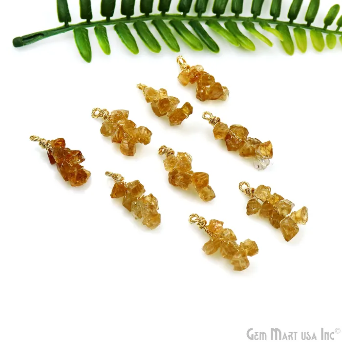 PreStyled Sets DIY Rough Gemstones 30x10mm Gold Wire Wrapped Connector Pendant 1pc GemmartUSA PreStyled Sets DIY Rough Gemstones 30x10mm Gold Wire Wrapped Connector Pendant 1pc GemmartUSA