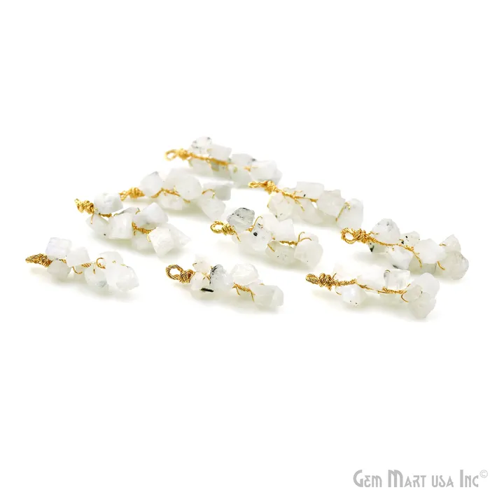 PreStyled Sets DIY Rough Gemstones 30x10mm Gold Wire Wrapped Connector Pendant 1pc GemmartUSA PreStyled Sets DIY Rough Gemstones 30x10mm Gold Wire Wrapped Connector Pendant 1pc GemmartUSA