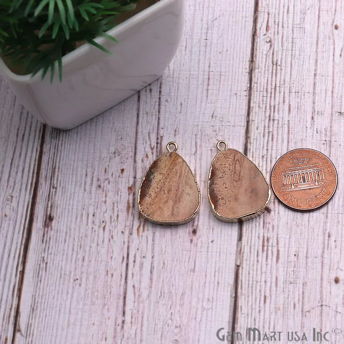 PreStyled Sets GemmartUSA DIY Picture Jasper 27x16mm Gold Electroplated Finding Earing Connector PreStyled Sets GemmartUSA DIY Picture Jasper 27x16mm Gold Electroplated Finding Earing Connector