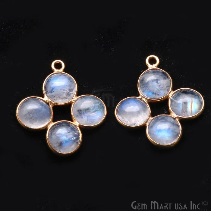 PreStyled Sets GemmartUSA DIY Rainbow Moonstone 22x16mm Gold Plated Chandelier Finding Component