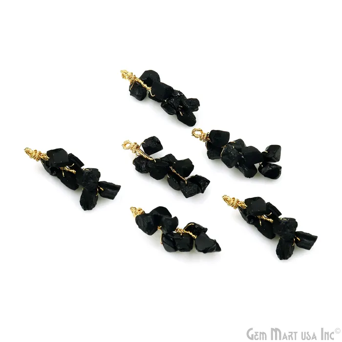 PreStyled Sets GemmartUSA DIY Rough Gemstones 38x14mm Gold Wire Wrapped Connector Pendant 1pc PreStyled Sets GemmartUSA DIY Rough Gemstones 38x14mm Gold Wire Wrapped Connector Pendant 1pc