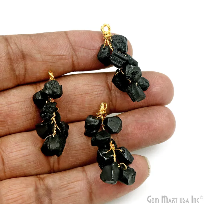 PreStyled Sets GemmartUSA DIY Rough Gemstones 38x14mm Gold Wire Wrapped Connector Pendant 1pc PreStyled Sets GemmartUSA DIY Rough Gemstones 38x14mm Gold Wire Wrapped Connector Pendant 1pc
